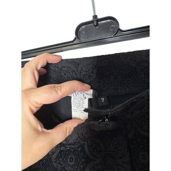 Vintage Odds N Evens Black Brocade Flare Pants Made In USA Womens Size 7 - Picture 4 of 4